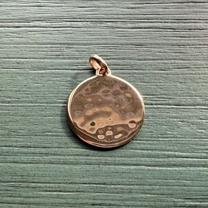 Monica Vinader Siren Round Pendant Charm 18k Rose Gold Vermeil
